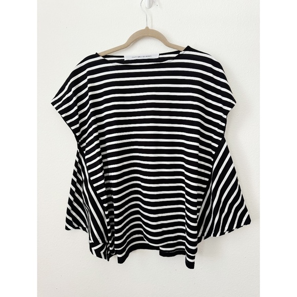 Cogthebigsmoke Dris Stripe Pullover Top Black White M - Picture 3 of 12